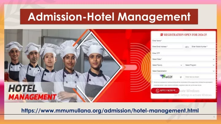 admission hotel management