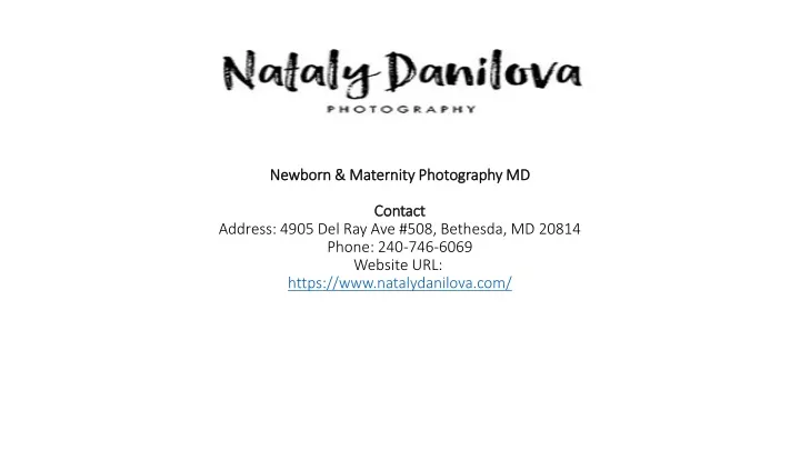 newborn maternity photography md contact address