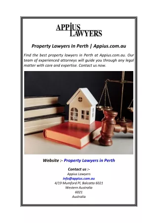 Property Lawyers In Perth  Appius.com.au