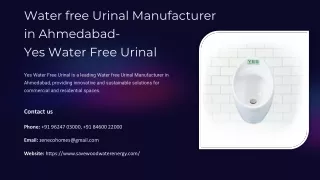 Water free Urinal Manufacturer in Ahmedabad, Best Water free Urinal Manufacturer
