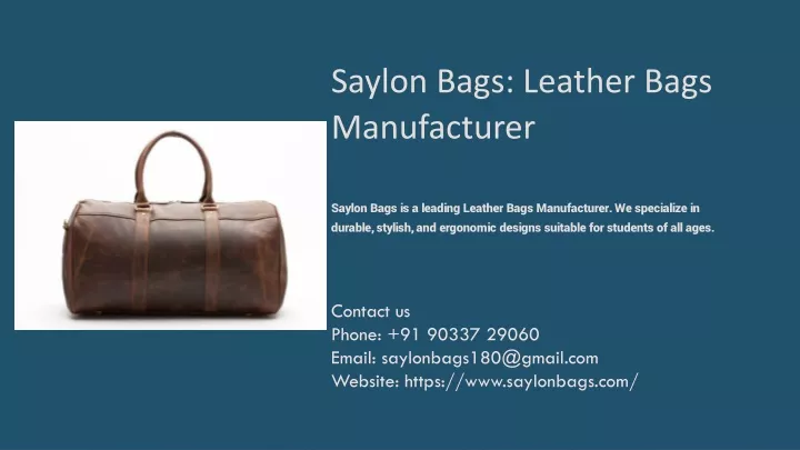 saylon bags leather bags manufacturer