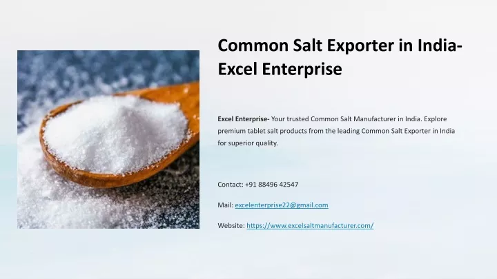common salt exporter in india excel enterprise