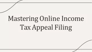 Mastering online income tax appeal filing