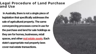 Legal Procedure of Land Purchase and Use