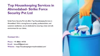 Top Housekeeping Services in Ahmedabad, Best Housekeeping Services in Ahmedabad