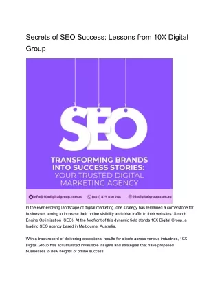 Secrets of SEO Success: Lessons from 10X Digital Group