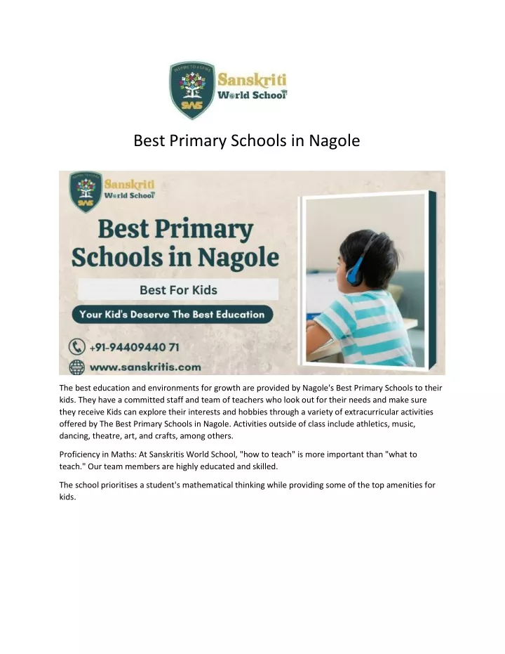 best primary schools in nagole