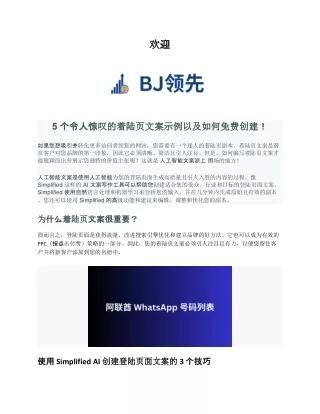 5 个令人惊叹的着陆页文案示例以及如何免费创建！