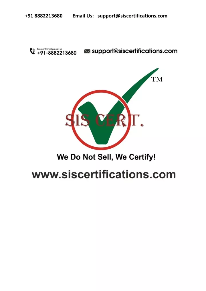91 8882213680 email us support@siscertifications