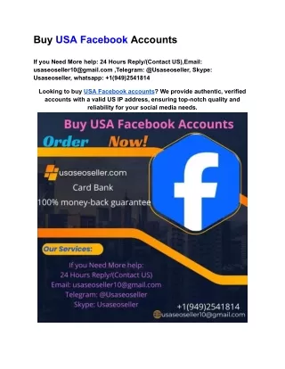 Buy USA Facebook Accounts