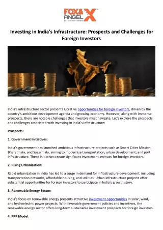 Investing in India's Infrastructure Prospects and Challenges for Foreign Investors