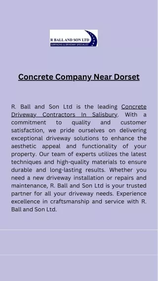 Concrete Company Near Dorset