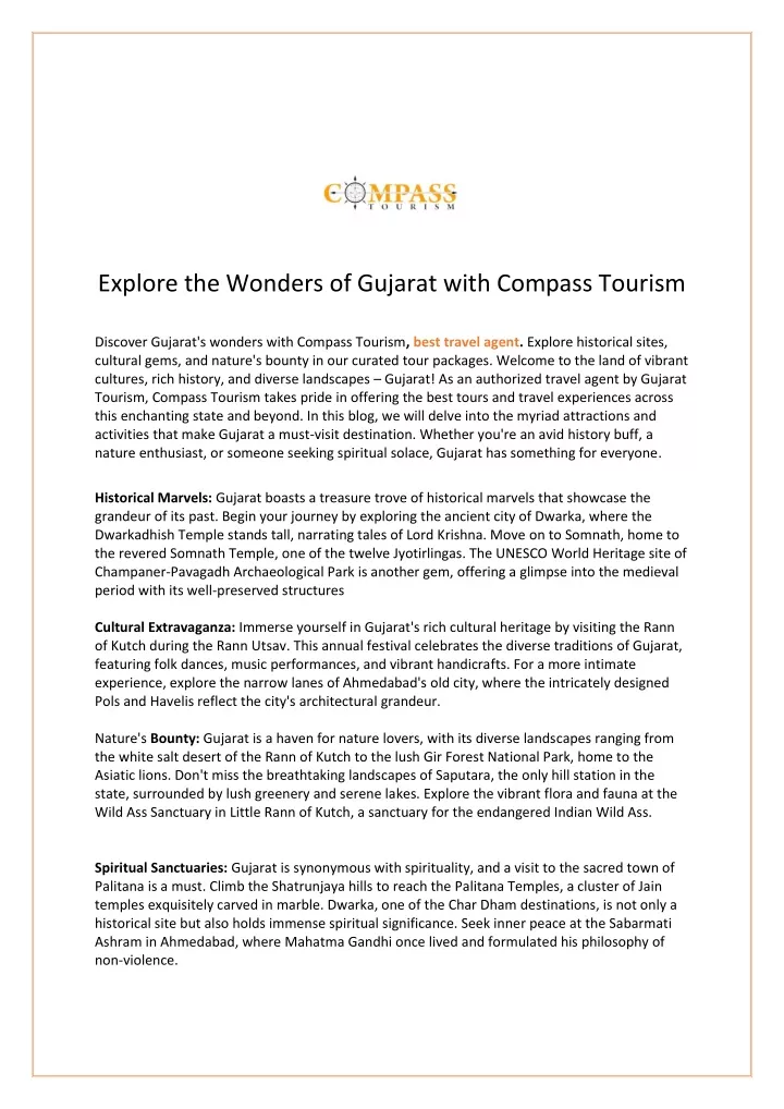 explore the wonders of gujarat with compass