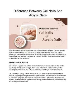 Difference Between Gel Nails vs Acrylic Nails