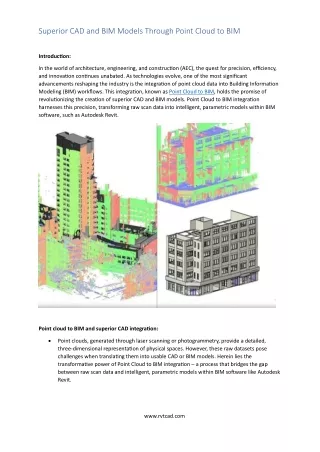 Superior CAD and BIM Models Through Point Cloud to BIM