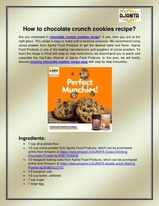 Chocolate crunch cookies recipe