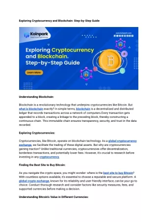 exploring cryptocurrency and blockchain step