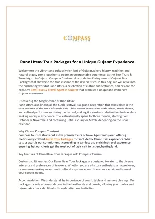 Rann Utsav Tour Packages for a Unique Gujarat Experience
