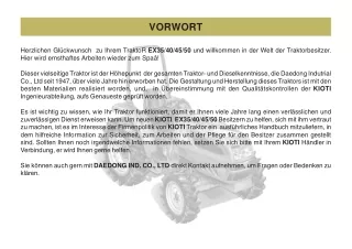 Kioti Daedong EX40 Tractor Operator manual (German)