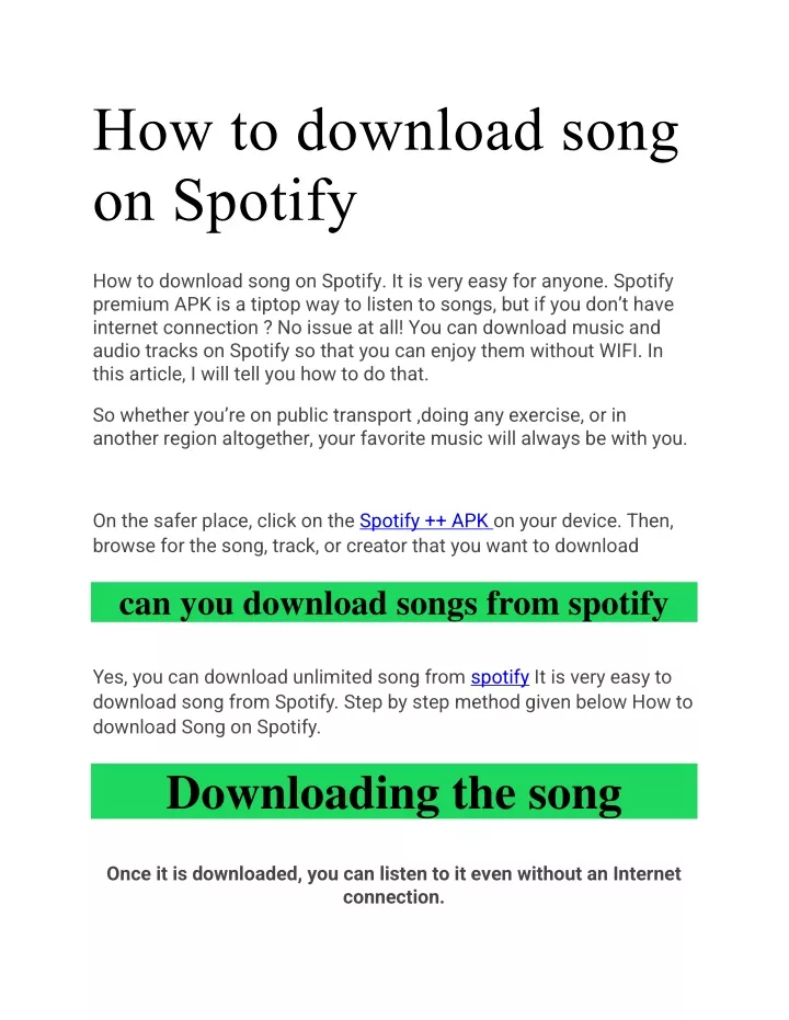 how to download song on spotify