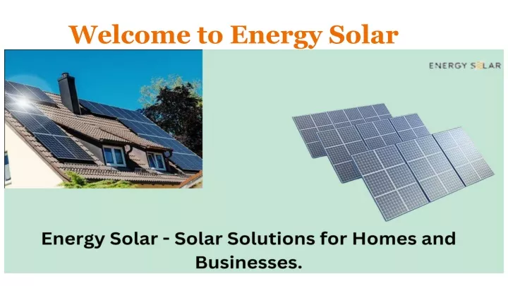 welcome to energy solar