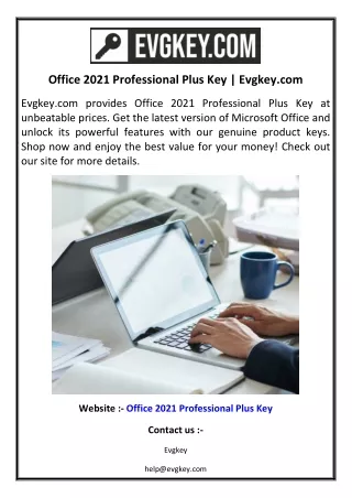 office 2021 professional plus key evgkey com