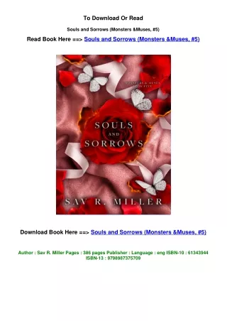 Download pdf Souls and Sorrows (Monsters & Muses, #5) by Sav R. Miller