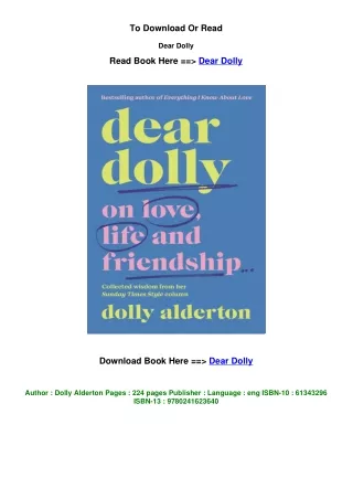 download epub Dear Dolly by Dolly Alderton