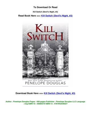 Download epub Kill Switch (Devil's Night, #3) By Penelope Douglas