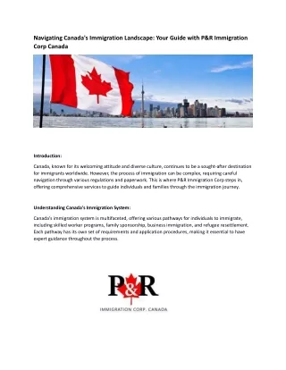 P&R Immigration Corp Canada