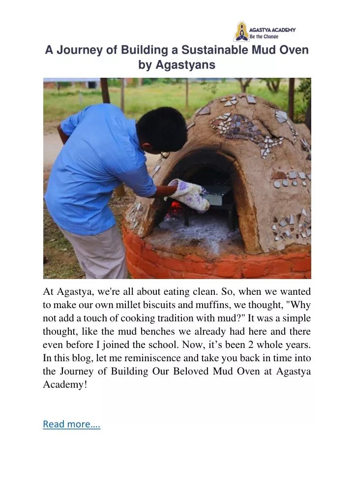 a journey of building a sustainable mud oven