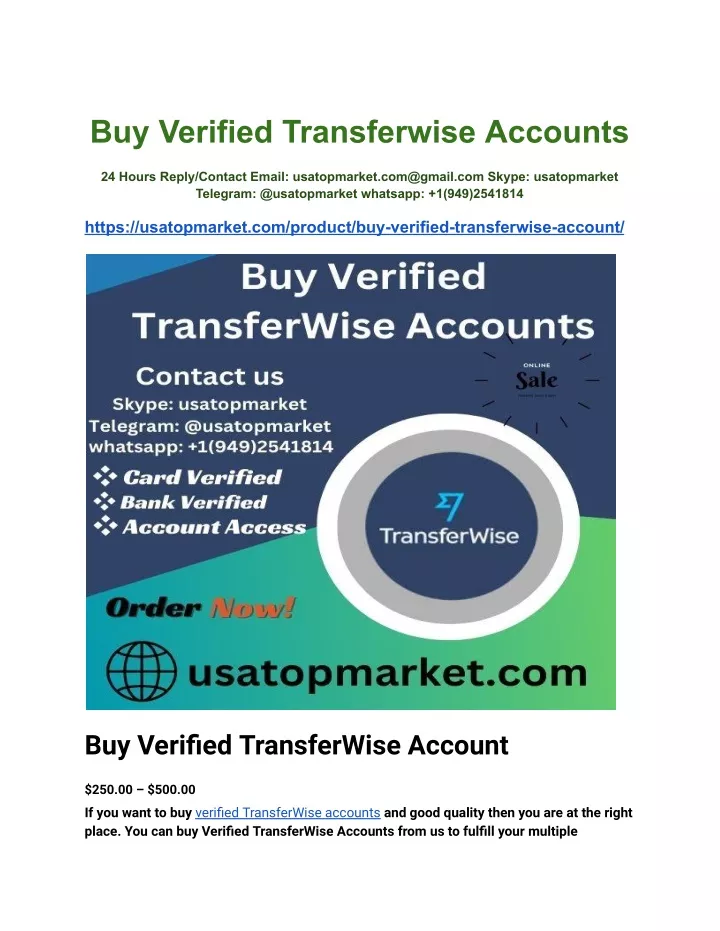 buy verified transferwise accounts