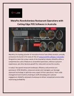 Restaurant POS Software Australia - MetaPos - slide 1