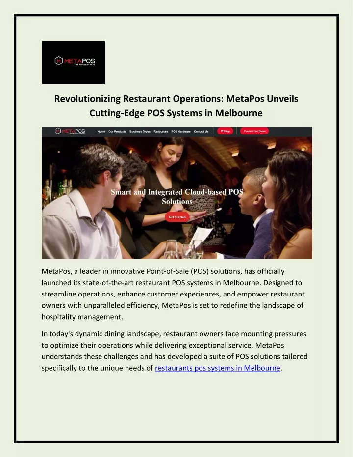 revolutionizing restaurant operations metapos