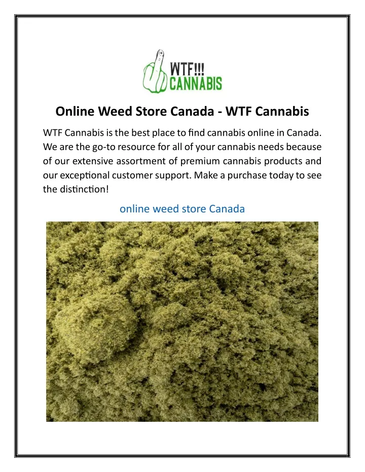 online weed store canada wtf cannabis