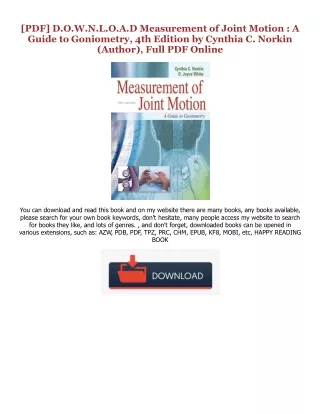 Ebooks download Measurement of Joint Motion : A Guide to Goniometry, 4th Edition