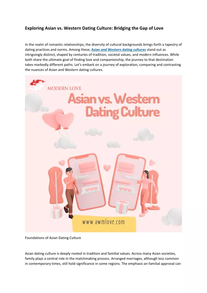 exploring asian vs western dating culture
