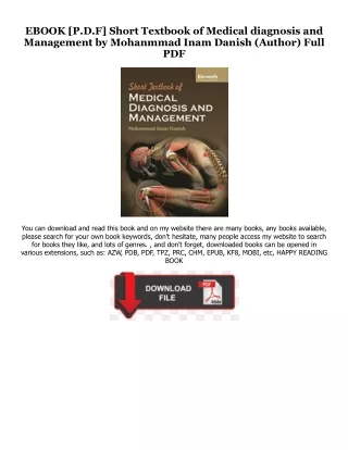 [PDF] DOWNLOAD READ Short Textbook of Medical diagnosis and Management [DOWNLOAD PDF] PDF By  Mohanmmad Inam Danish (Aut