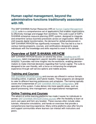 SAP HR/HCM online training