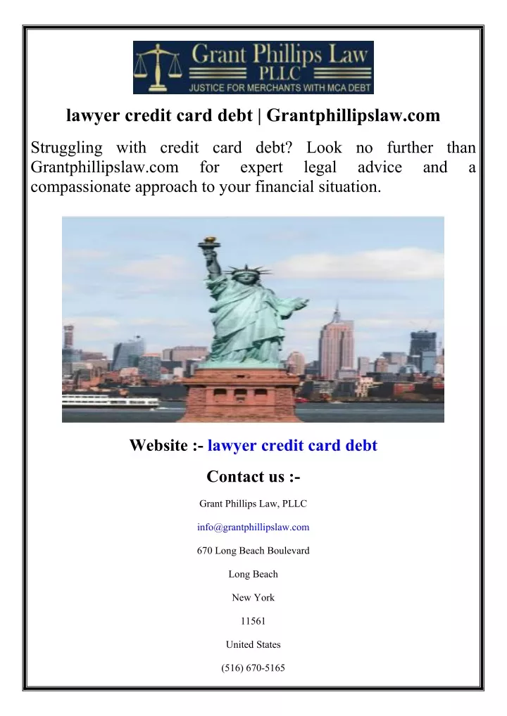 lawyer credit card debt grantphillipslaw com