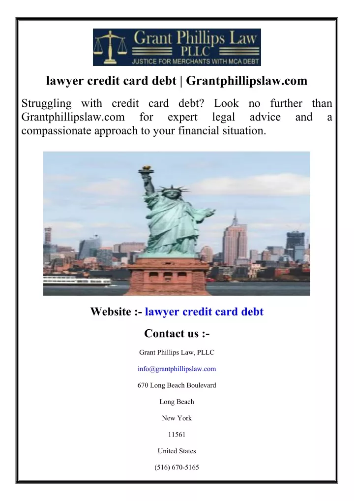 PPT lawyer credit card debt PowerPoint