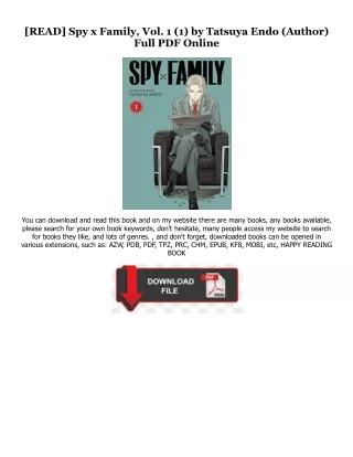 Ebook [Kindle] Spy x Family, Vol. 1 (1) [PDFEPub] By  Tatsuya Endo (Author)