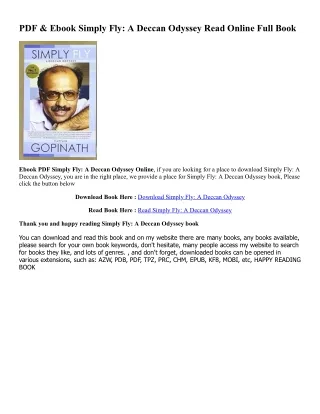 (Download Ebook) Simply Fly: A Deccan Odyssey Online Book By  Gopinath (Author),