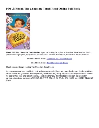 Download In #PDF The Chocolate Touch PDF By  Patrick Skene Catling (Author),