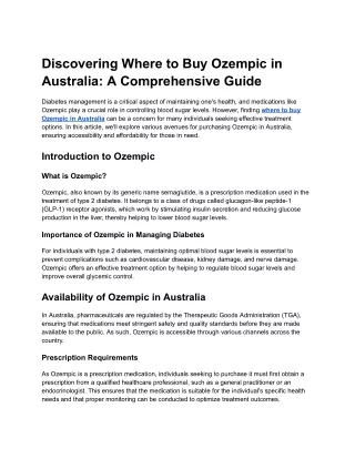 Discovering Where to Buy Ozempic in Australia_ A Comprehensive Guide