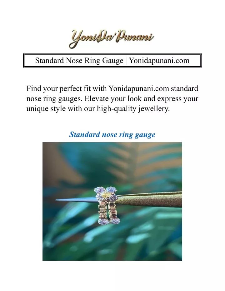 standard nose ring gauge yonidapunani com