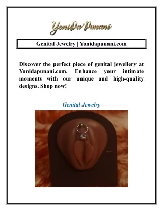 Genital Jewelry | Yonidapunani.com