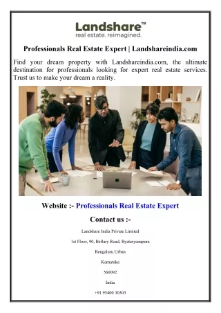 Professionals Real Estate Expert  Landshareindia.com