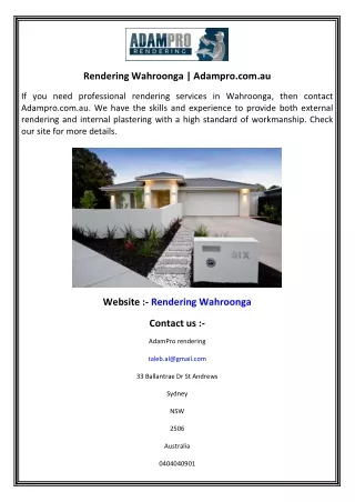 Rendering Wahroonga  Adampro.com.au