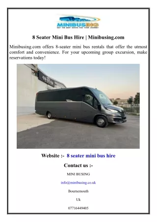 8 Seater Mini Bus Hire  Minibusing.com